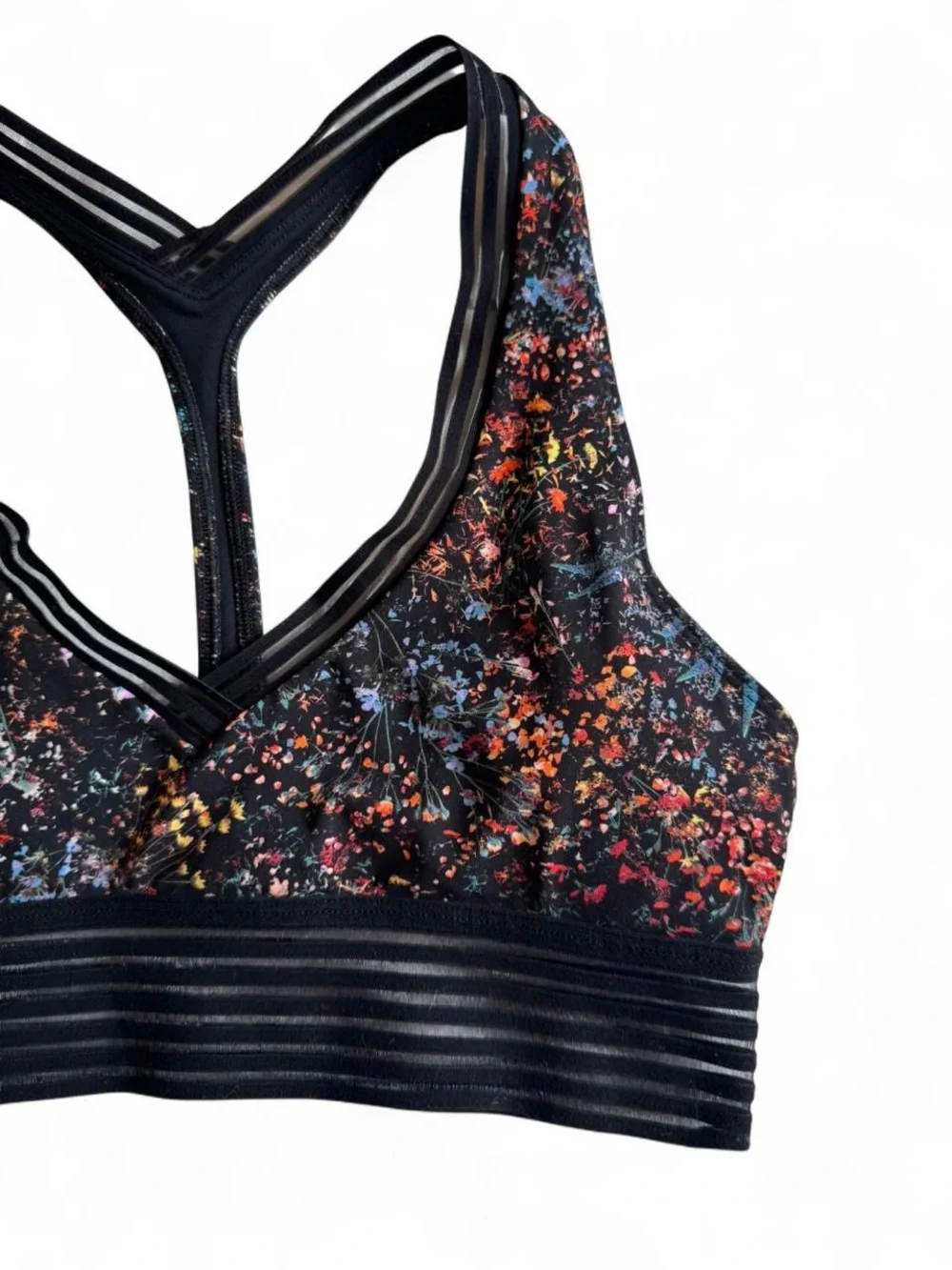 Lululemon Find Focus Bra Flowerescent Multi Black Size 6- W2AYBS